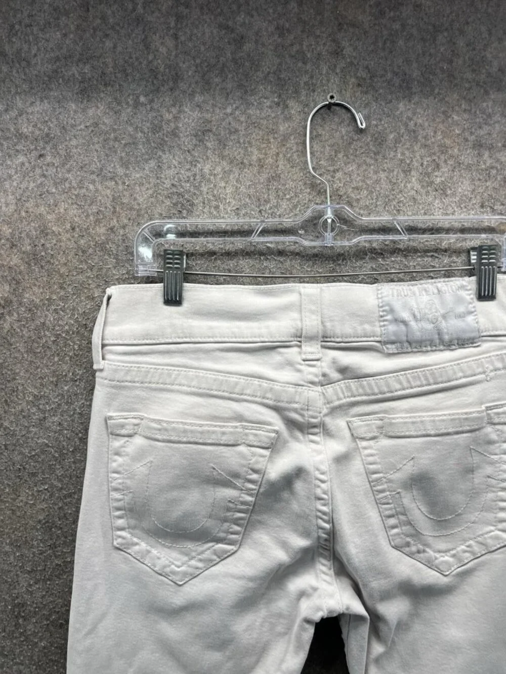 True Religion Rocco Jeans Mens 29 White Relaxed Skinny Denim Light Wash